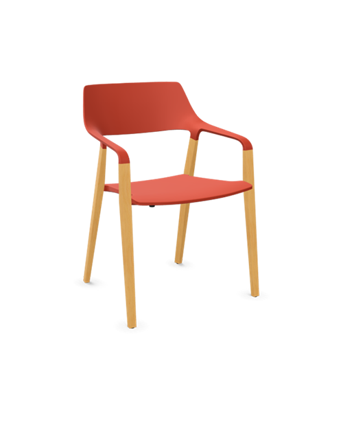 Halm 4leg chair with arms | Rust