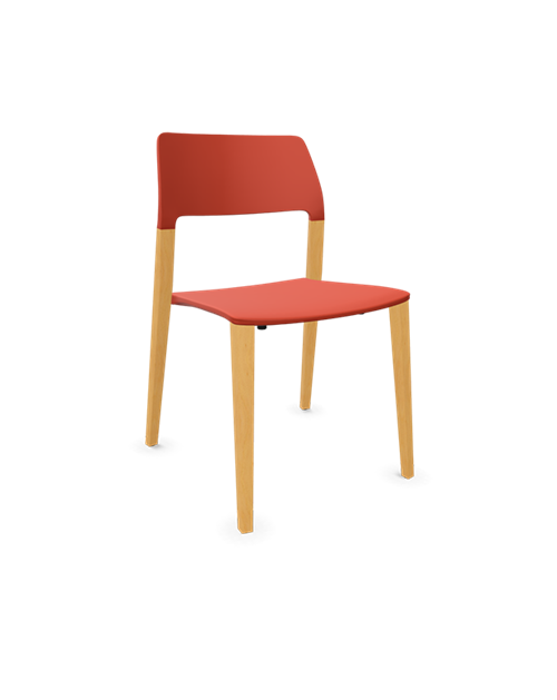 Halm 4leg chair no arms | Rust