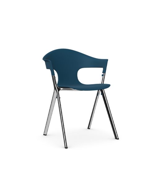 Axyl Chair | Peacock Blue/Chrome