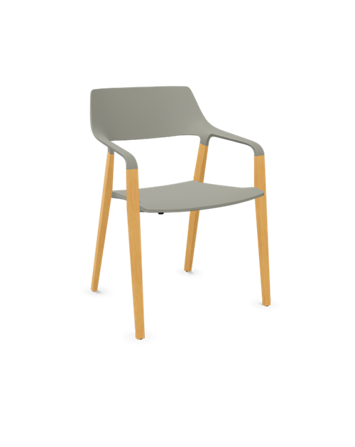 Halm 4leg chair with arms | Clay